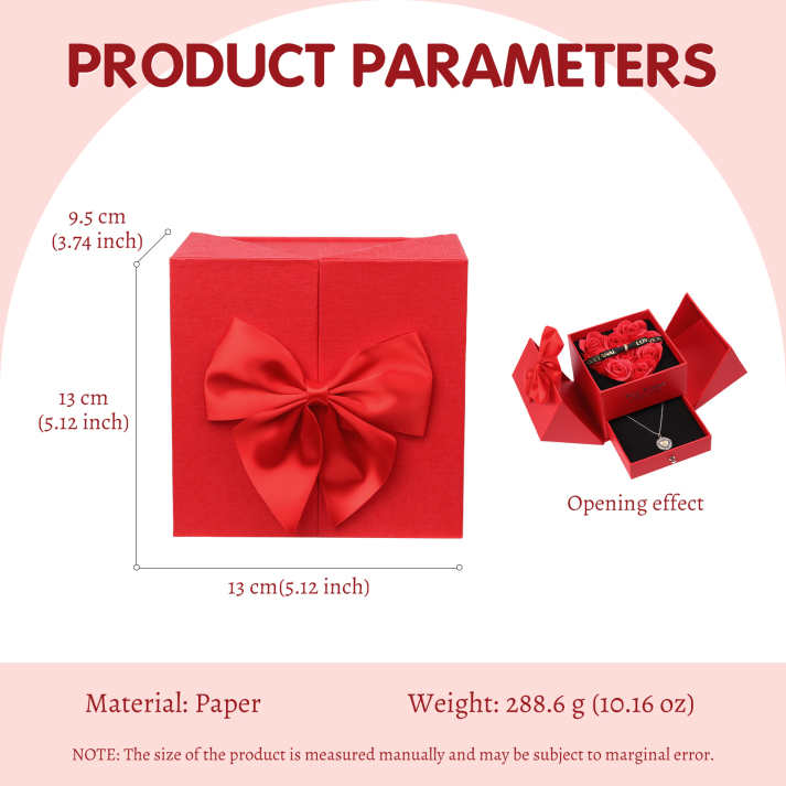 Red Rose Exquisite Jewelry Box Storage Box Valentine's Day Gift Packaging Box