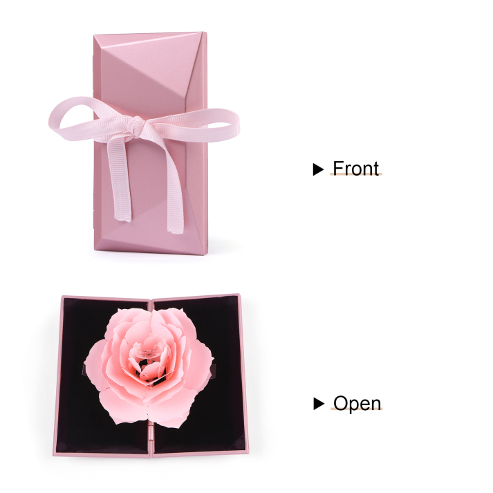 Ring Gift Box Elegant Rose Design Romantic Gift for Her