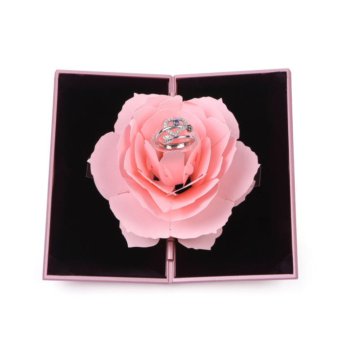 Ring Gift Box Elegant Rose Design Romantic Gift for Her