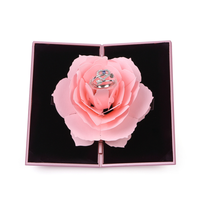 Ring Gift Box Elegant Rose Design Romantic Gift for Her