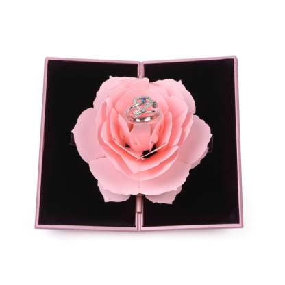 Ring Gift Box Elegant Rose Design Romantic Gift for Her