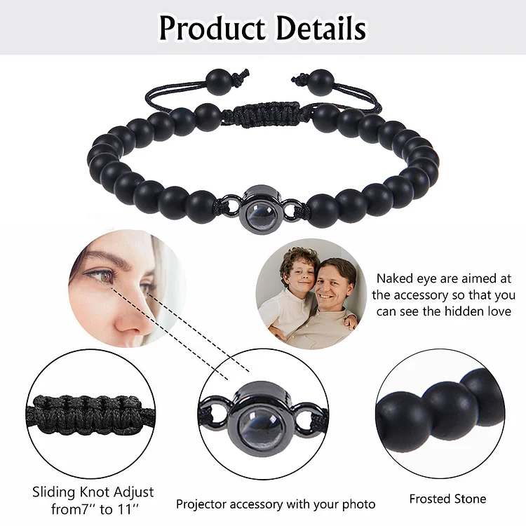 Tiger Eye Men's Bracelet Personalized Photo Projection Bracelet