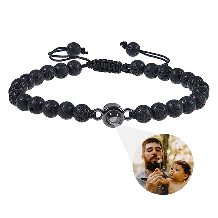 Tiger Eye Men's Bracelet Personalized Photo Projection Bracelet