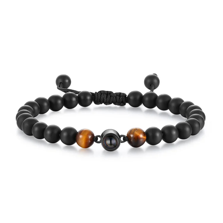 Tiger Eye Personalized Photo Projection Bracelet Couple Bracelet