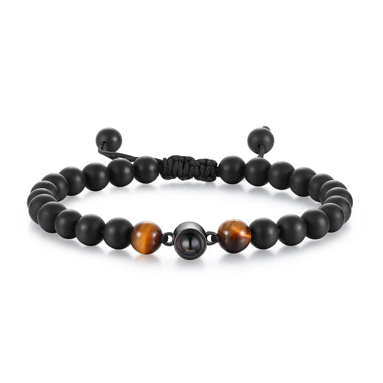 Tiger Eye Personalized Photo Projection Bracelet Couple Bracelet