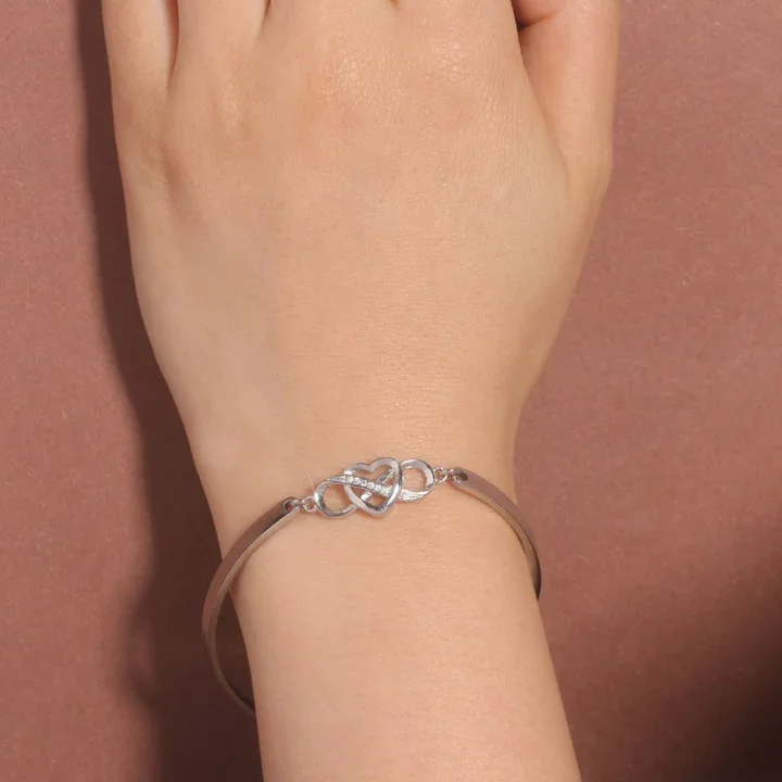 To My Daughter Always Keep Me In Your Heart Infinite Love Bangle Bracelet