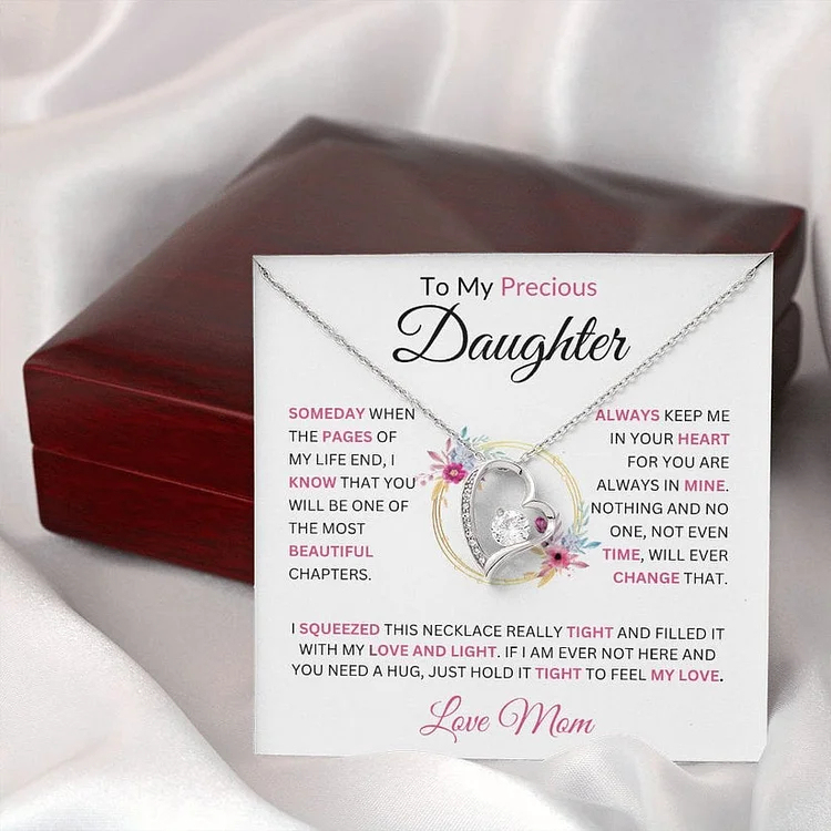To My Daughter Heart Necklace Mom to Daughter Necklace - Always Keep Me In Your Heart
