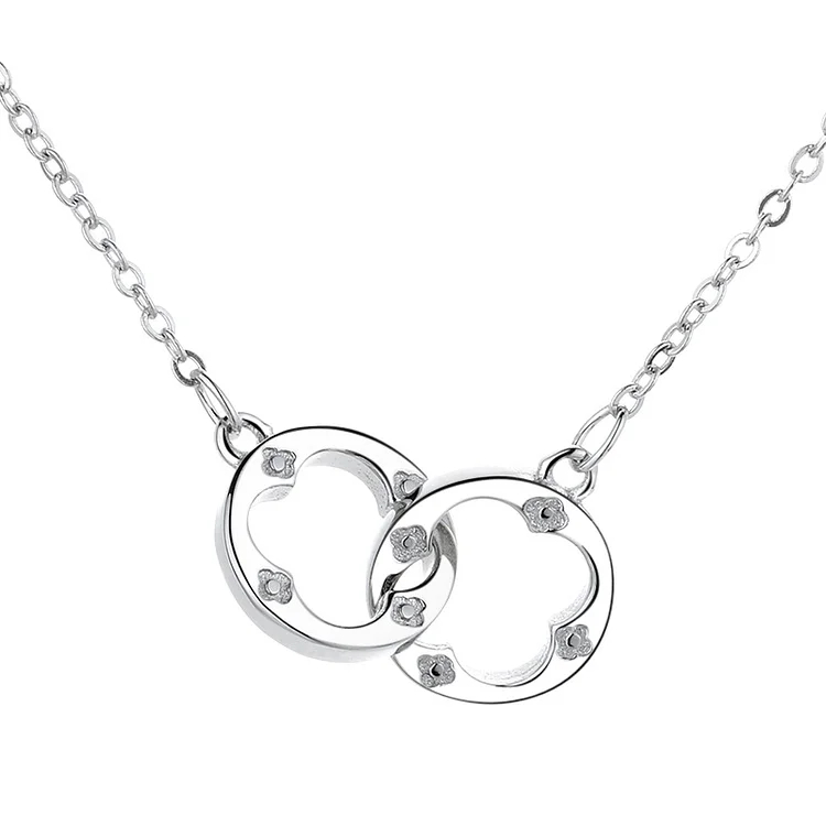 To My Daughter Interlocking Circle Necklace "You Are Braver Than You Believe"