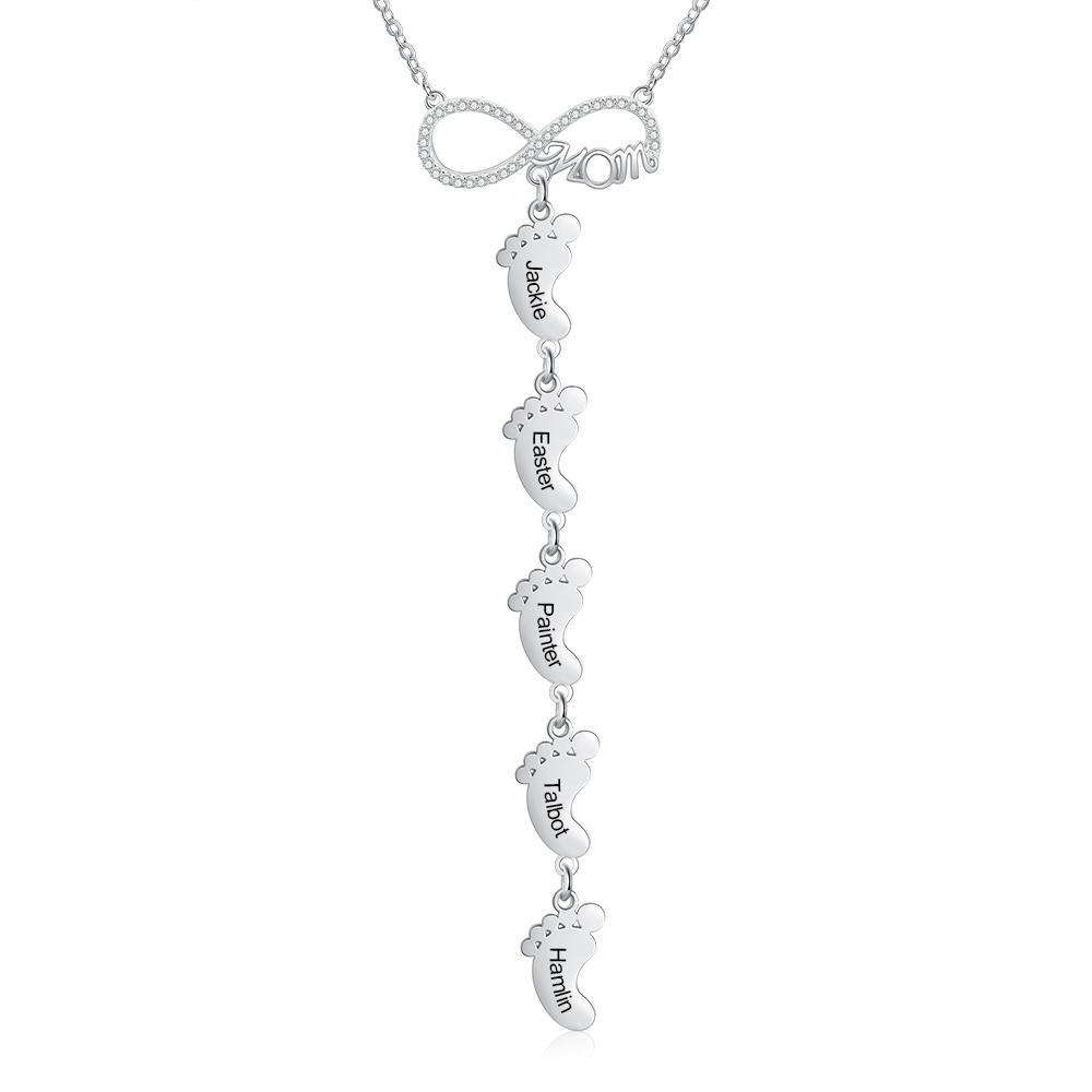 Infinity Baby Feet Necklace