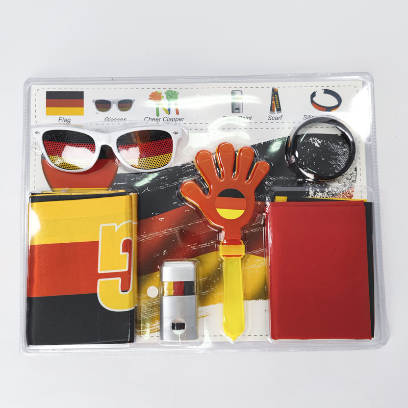World Cup Cheering Kit Flag Football Scarf Fan Glasses Face Paint
