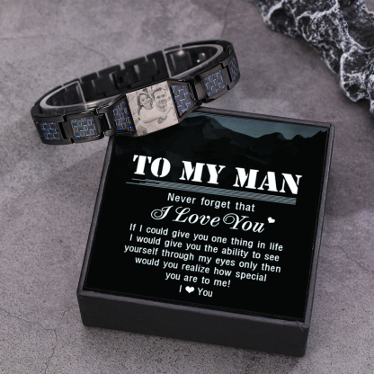 Custom Men Magnetic Bracelet Personalized Photo Bracelet for Him