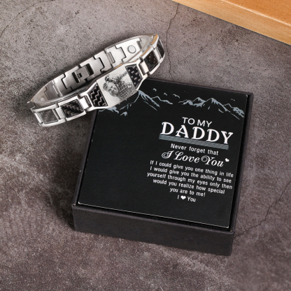 Custom Men Magnetic Bracelet Personalized Photo Bracelet for Him