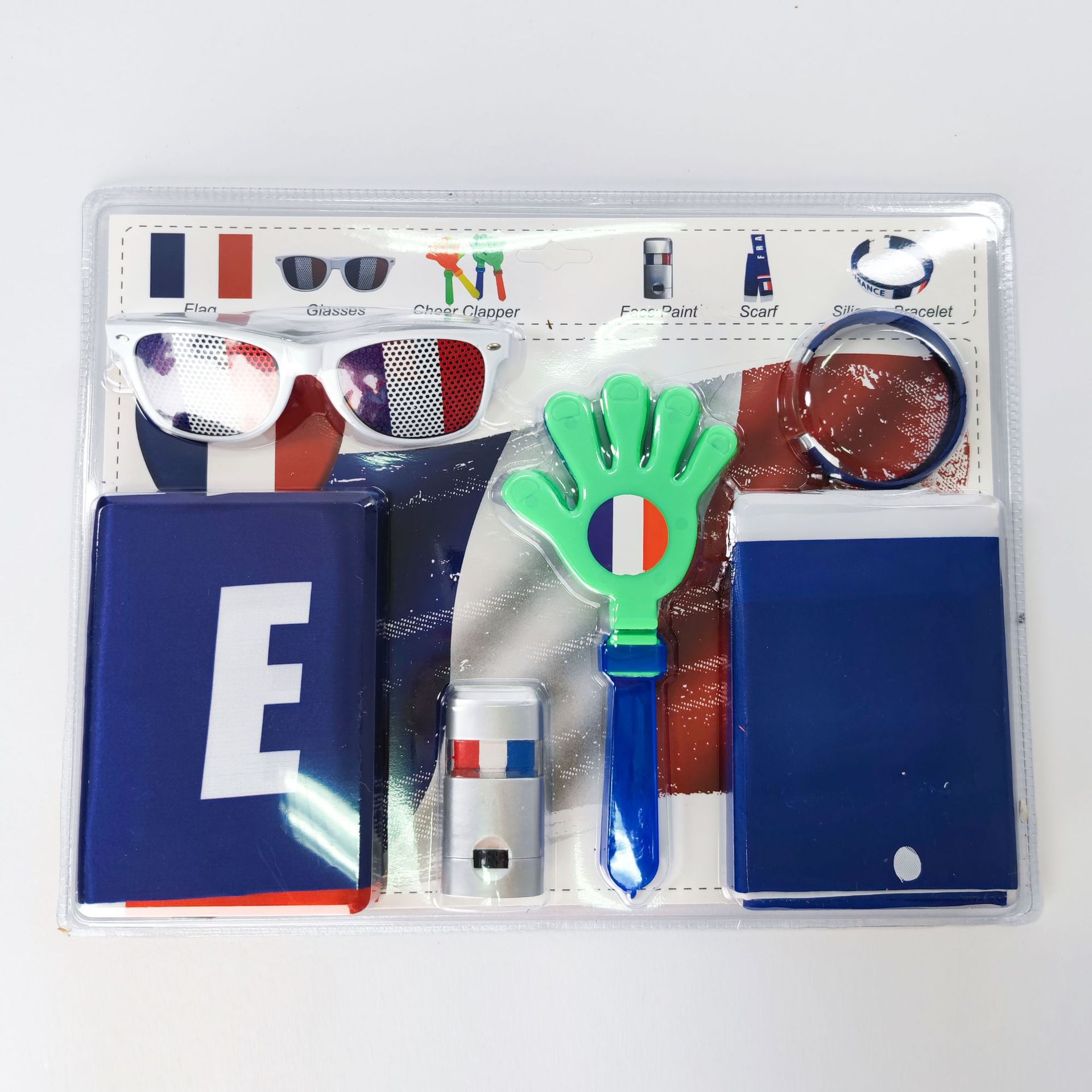 World Cup Cheering Kit Flag Football Scarf Fan Glasses Face Paint