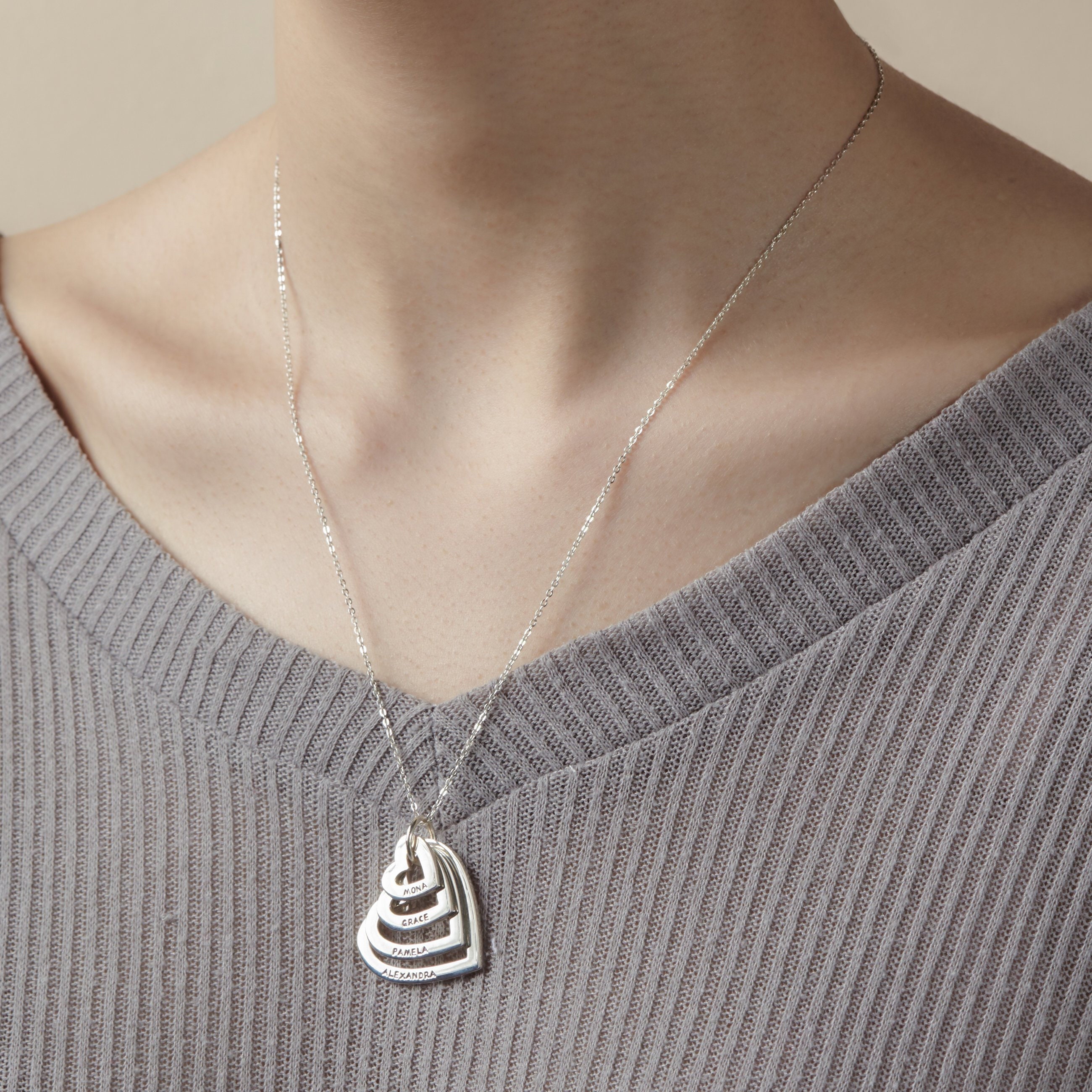 Personalized Grandma Heart Necklace