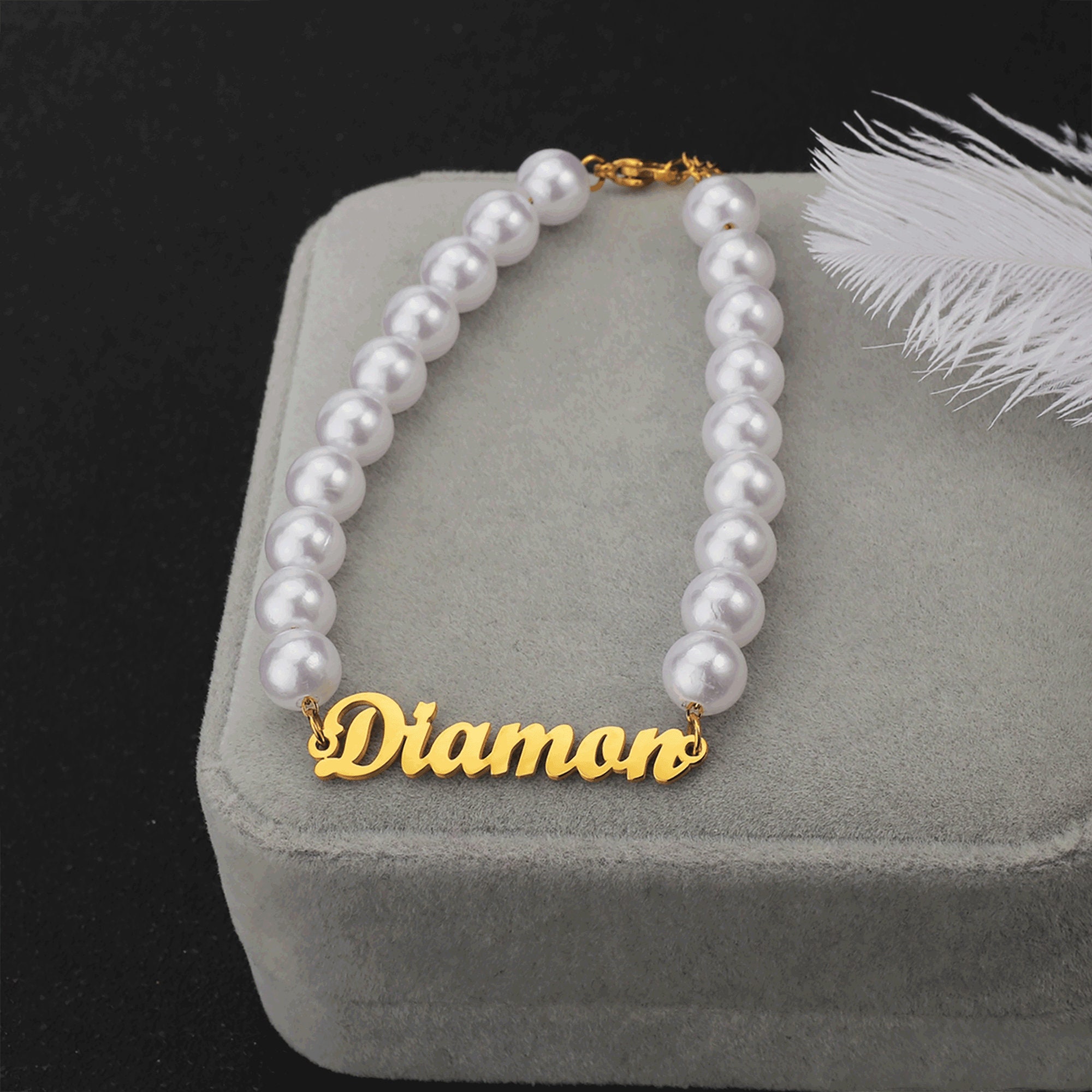 Luxury Personalized Custom Name Pearl Bracelet 