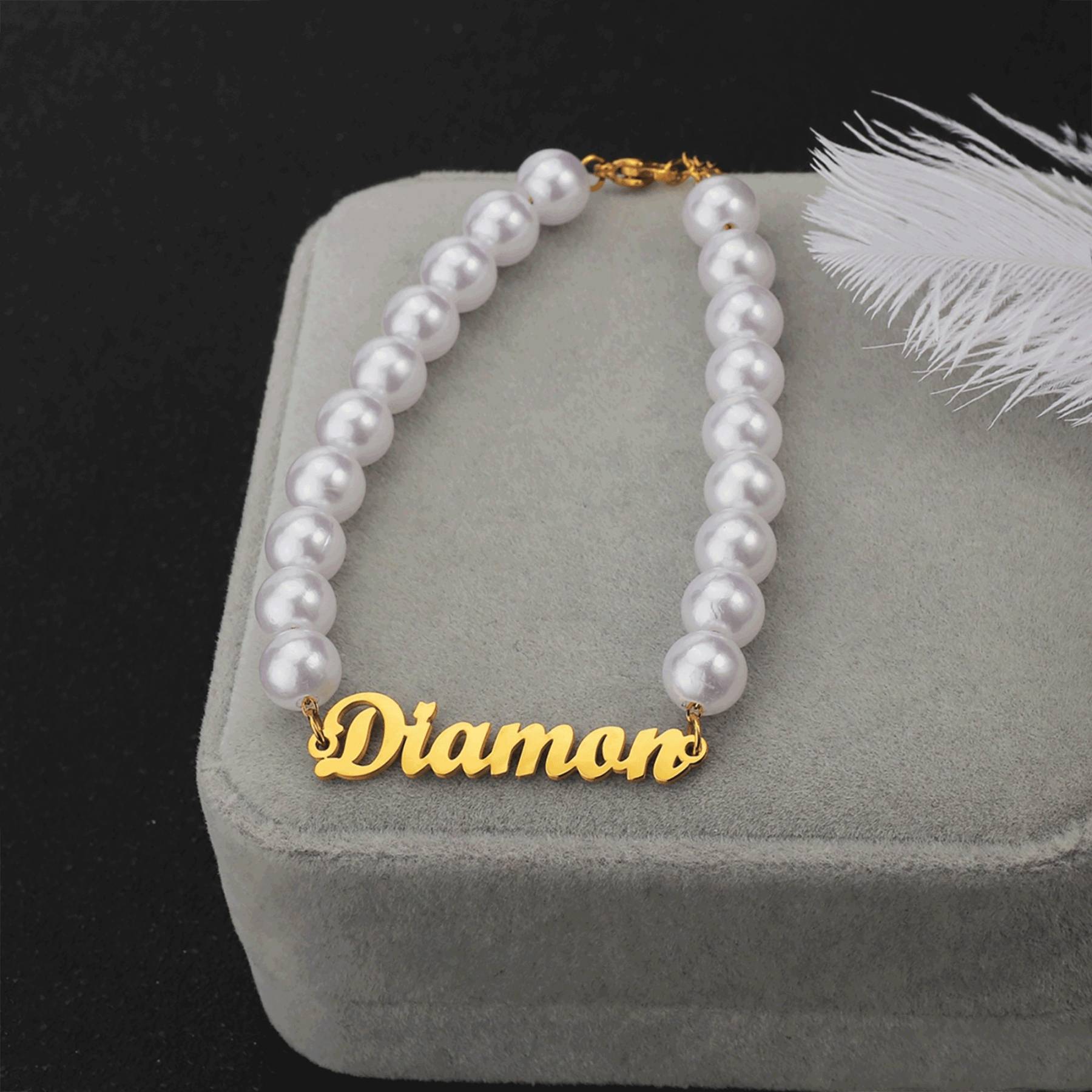 Luxury Personalized Custom Name Pearl Bracelet 