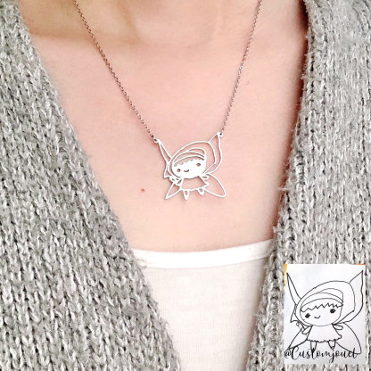 Christmas Gift Kids Custom Painting Necklace