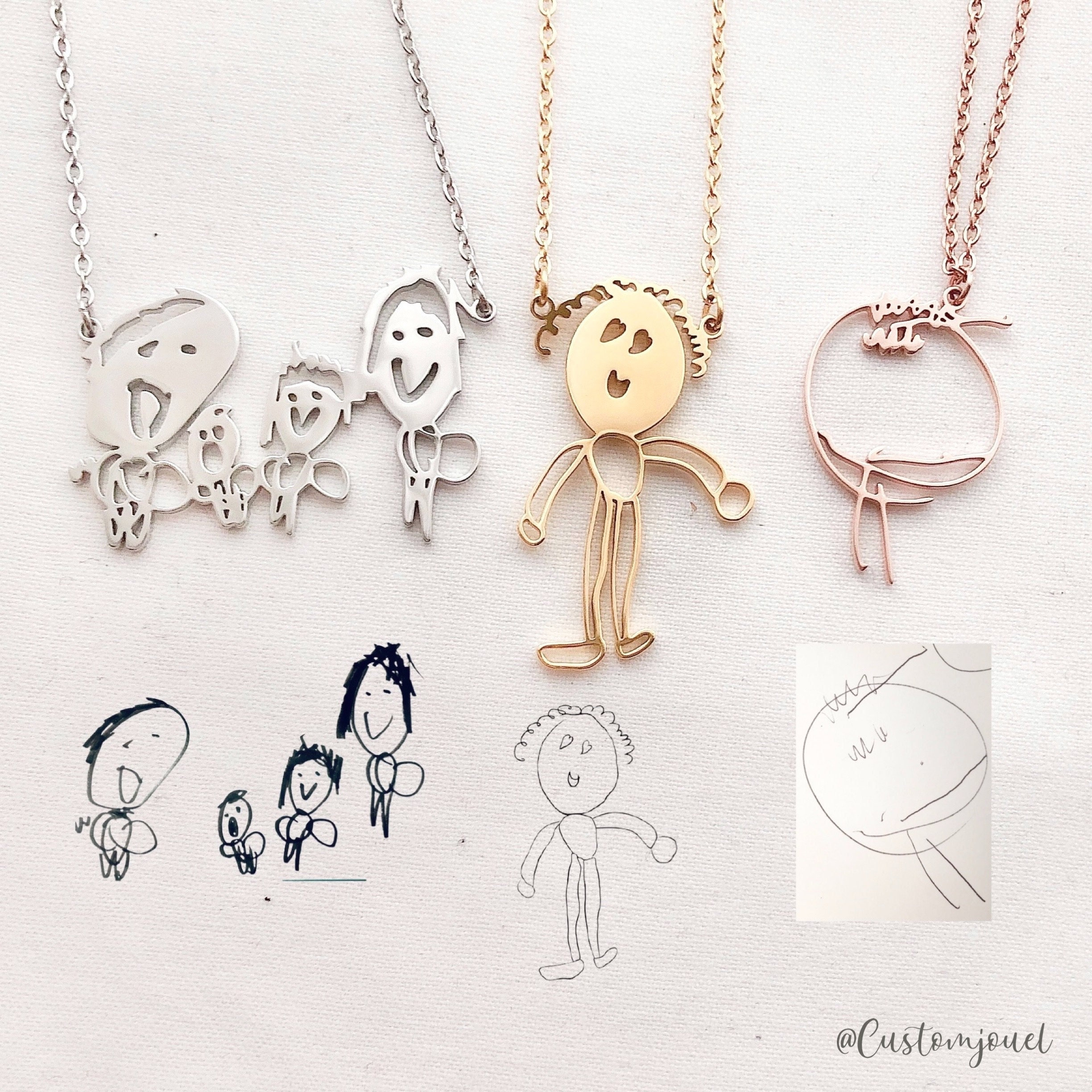 Christmas Gift Kids Custom Painting Necklace