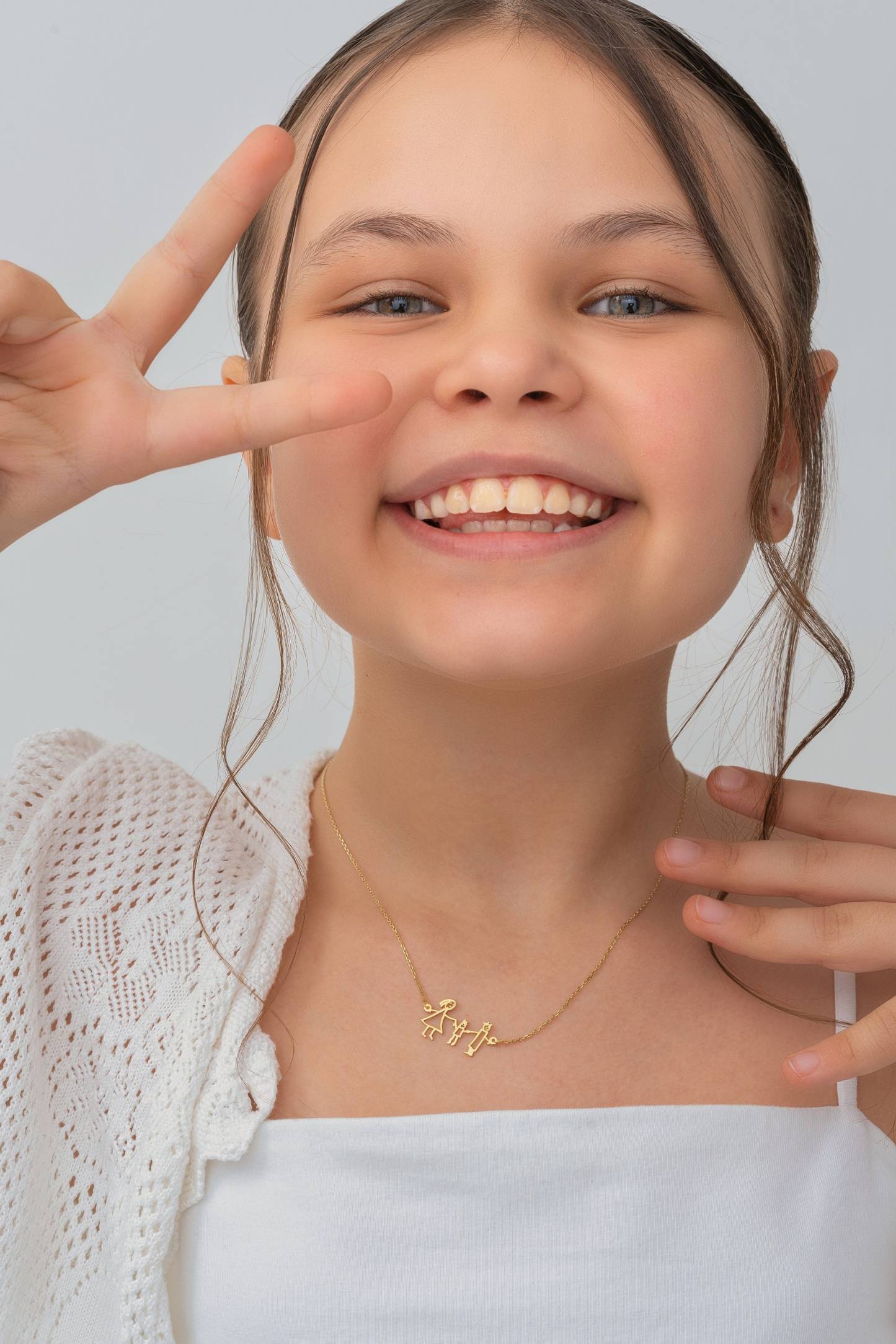 Christmas Gift Memorial Kids Drawing Necklace • Your Children's Actual Artwork Necklace