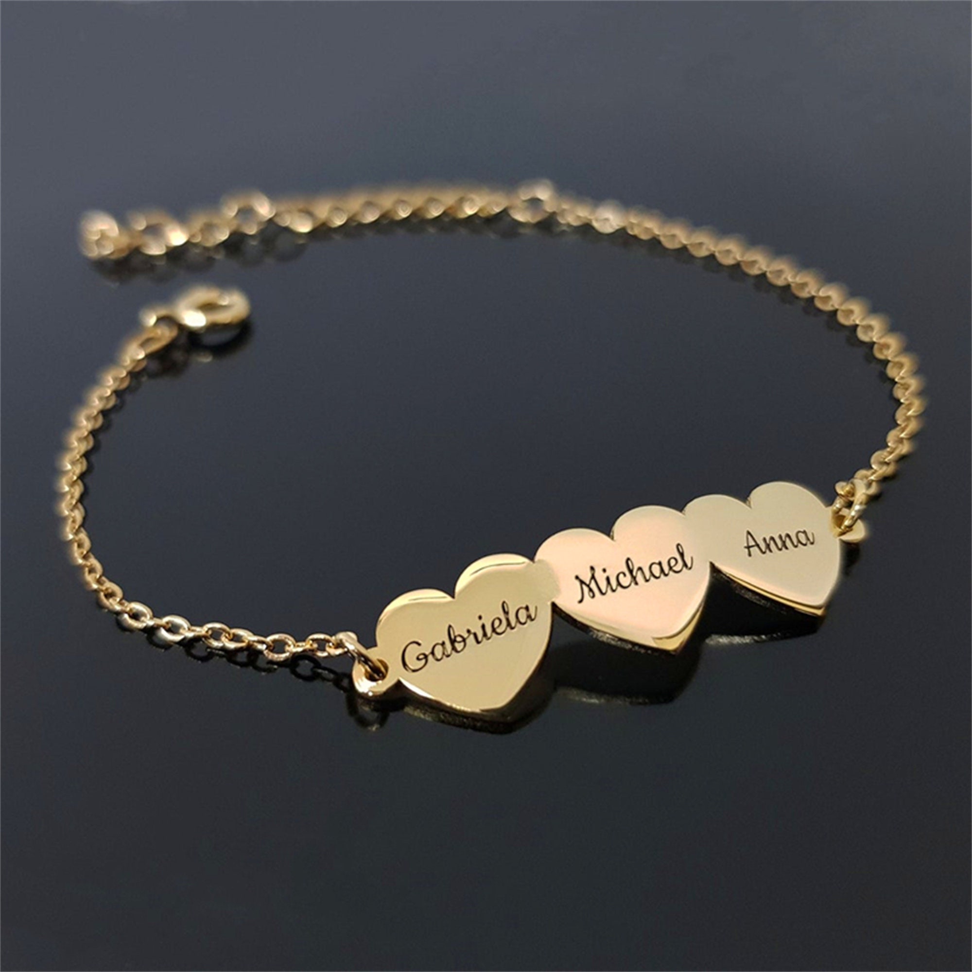 Custom Family Heart Name Bracelet