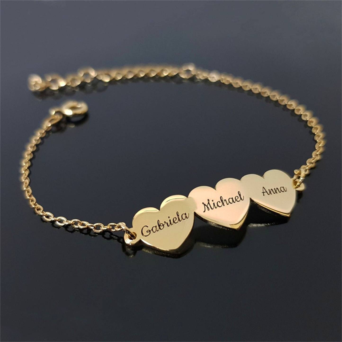 Custom Family Heart Name Bracelet
