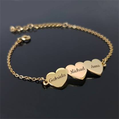 Custom Family Heart Name Bracelet