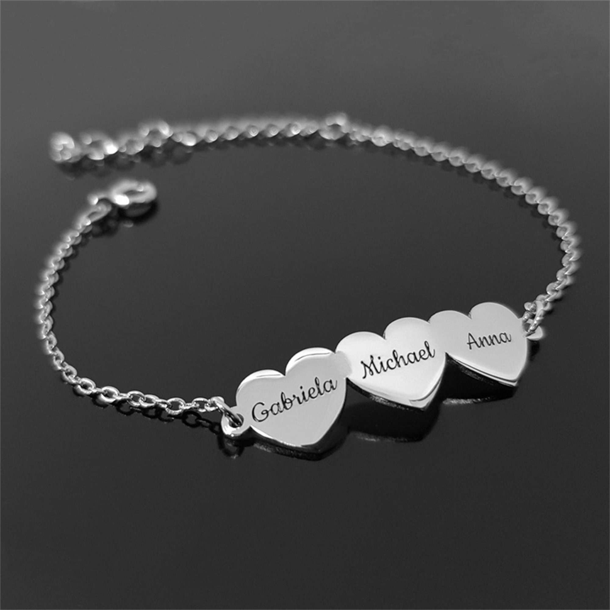 Custom Family Heart Name Bracelet