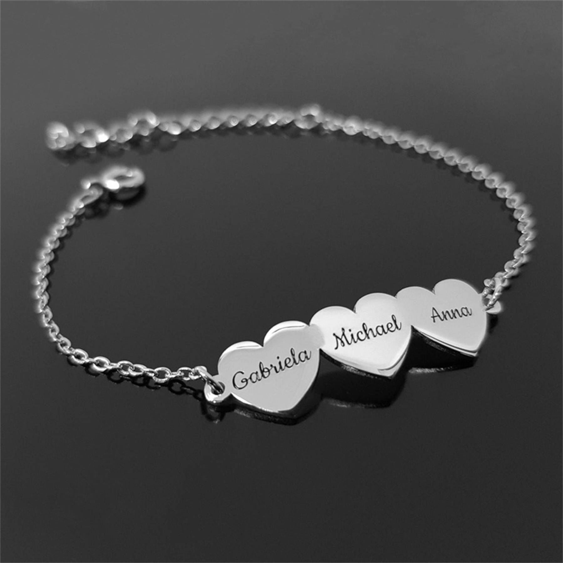 Custom Family Heart Name Bracelet