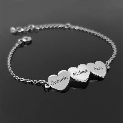 Custom Family Heart Name Bracelet