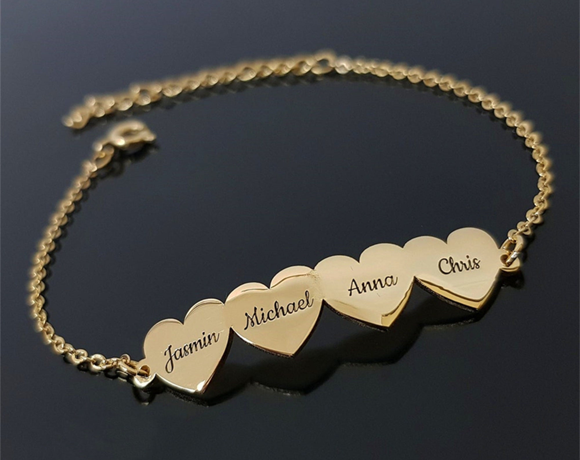 Custom Family Heart Name Bracelet