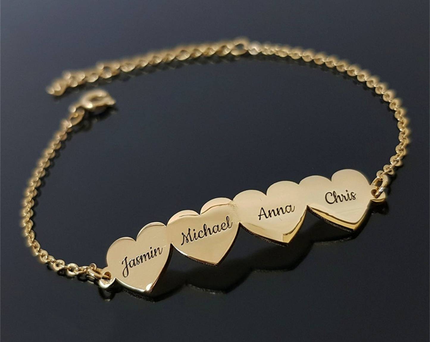 Custom Family Heart Name Bracelet