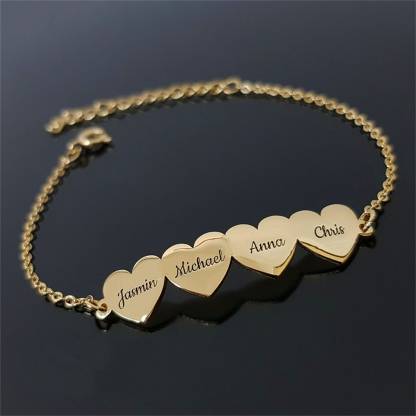 Custom Family Heart Name Bracelet