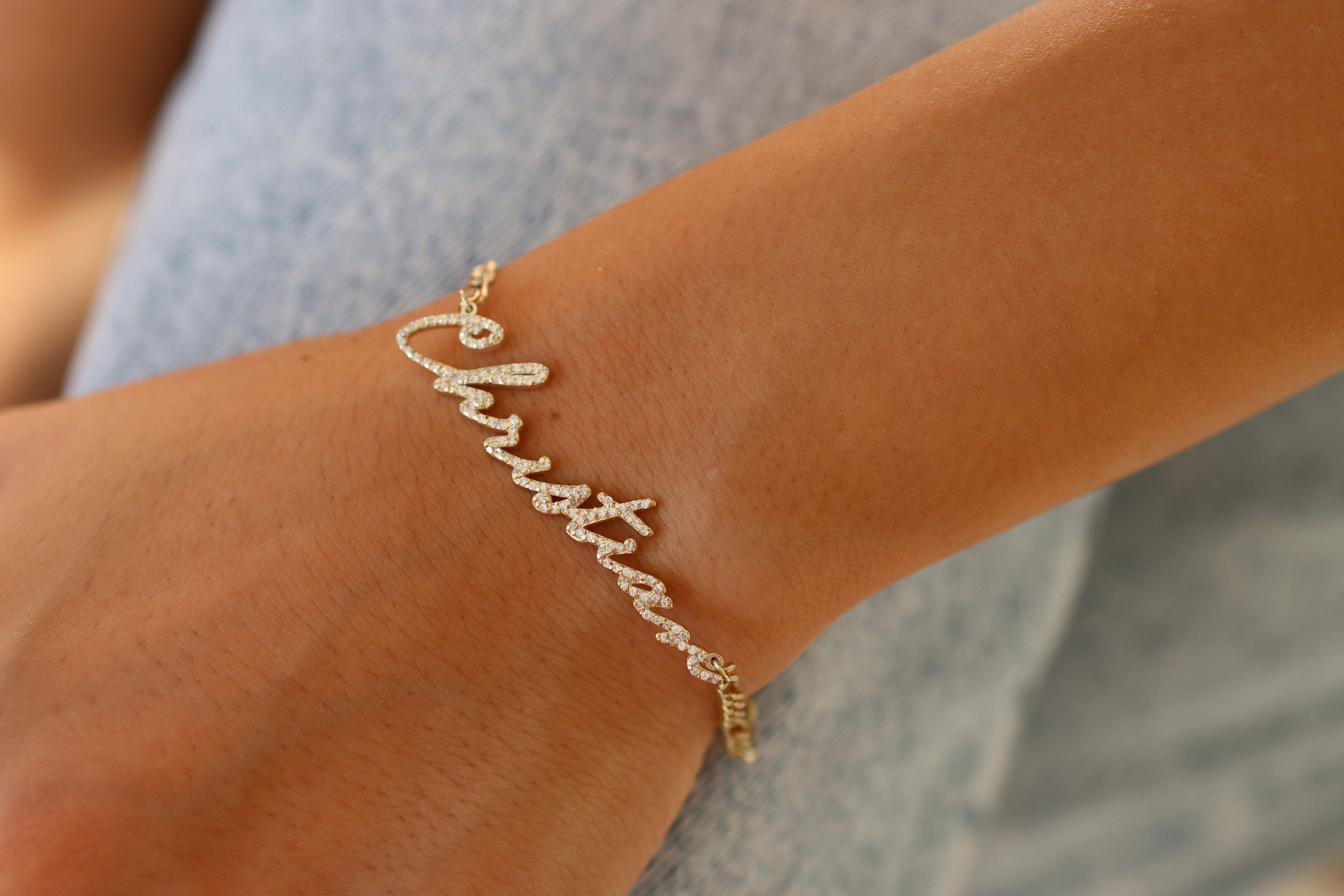 Custom Pavé Name Bracelet