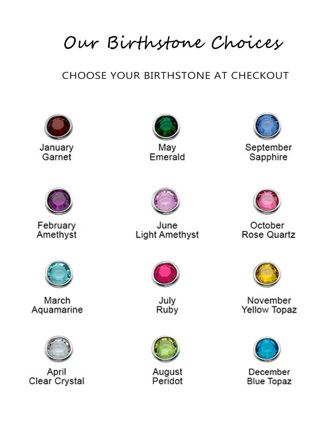 Personalised Multiple Family Birthstone Name Necklace