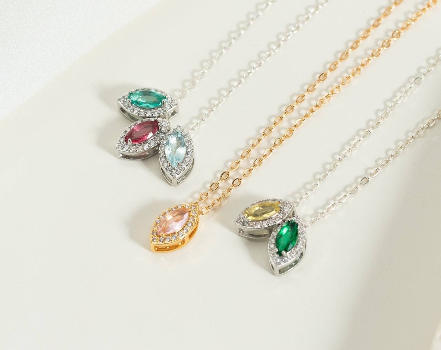 Personalized Family Minimalist Birthstone Necklace