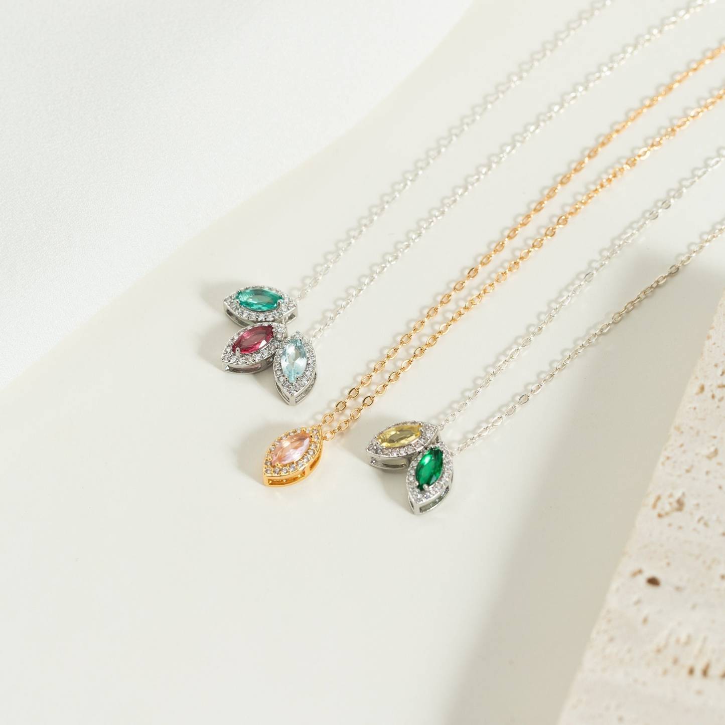 Personalized Family Minimalist Birthstone Necklace