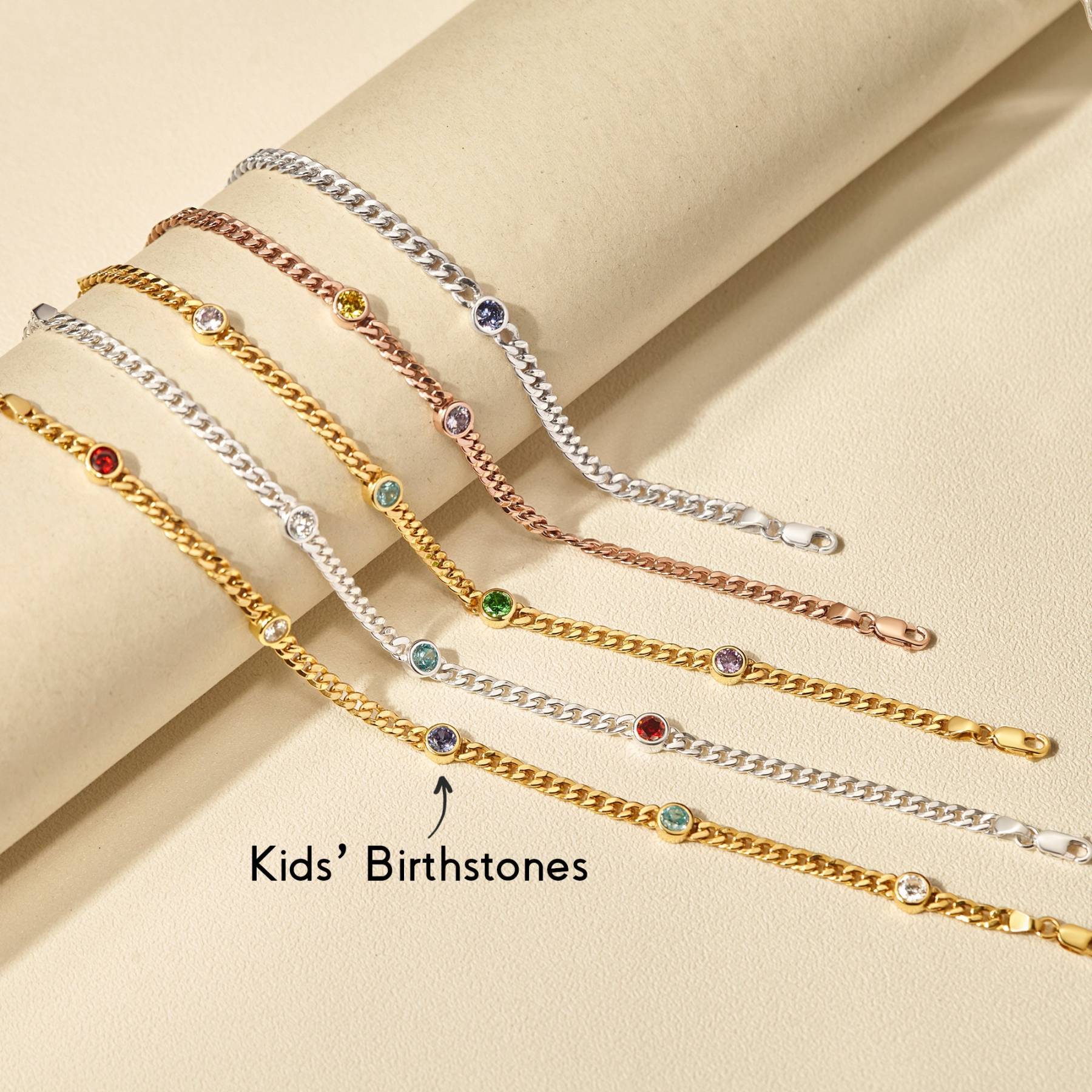 Custom Family Birthstone Bracelet for Mom