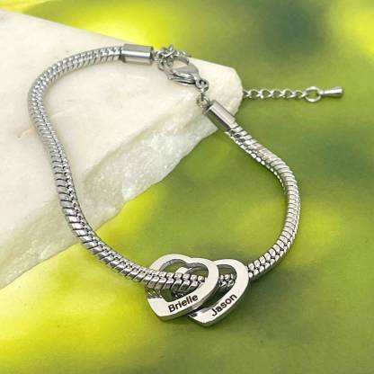 Personalized Hearts Bracelet for Mom with Kids Names