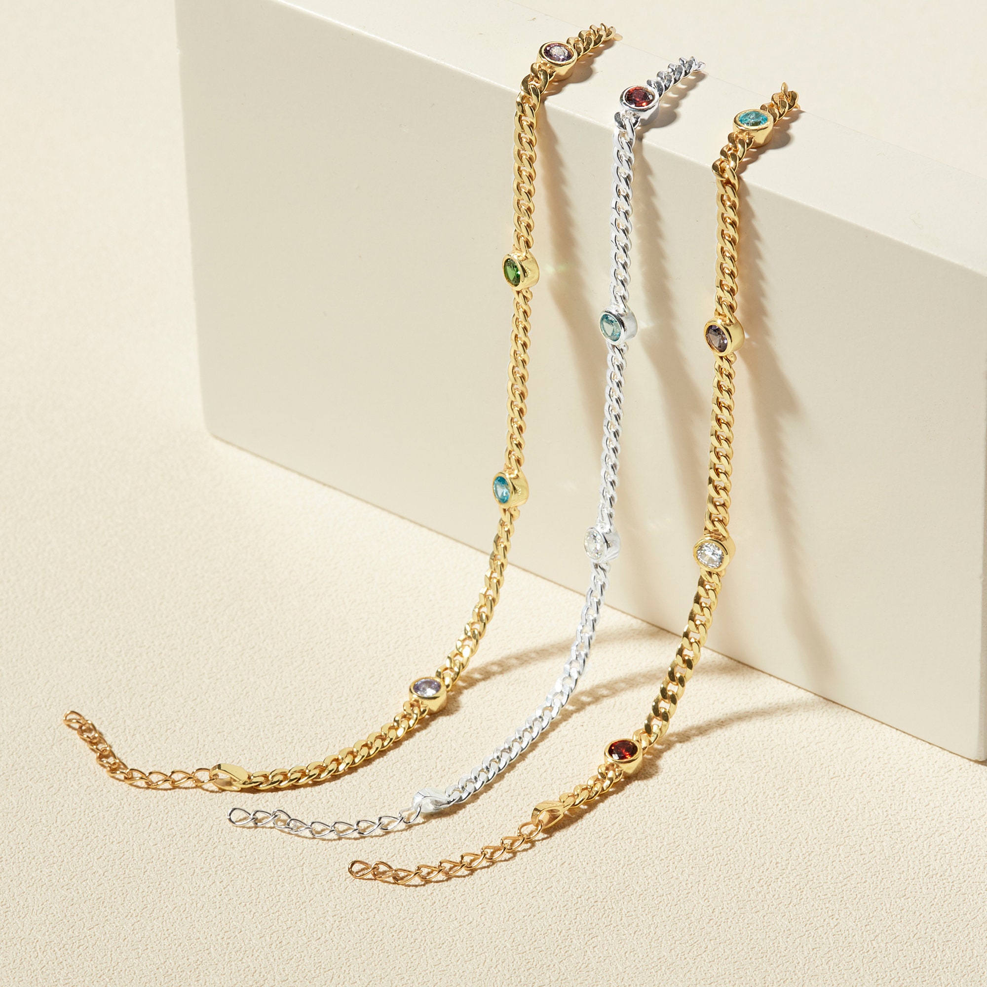 Custom Family Birthstone Bracelet for Mom