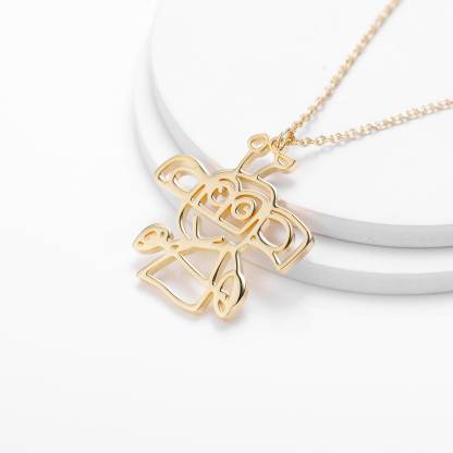 Christmas Gift Children's Drawing Necklace Kids Art Photo Logo Necklace