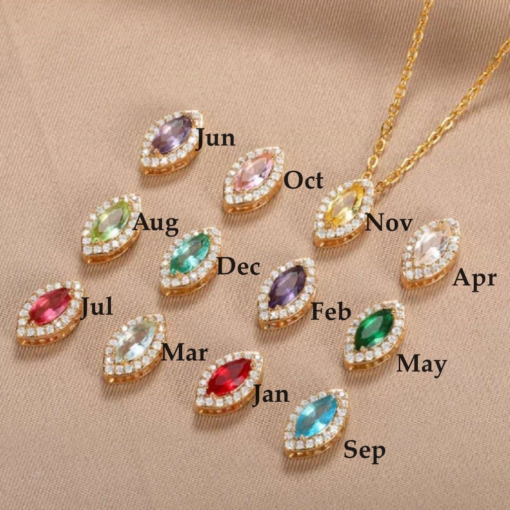 Personalized Family Minimalist Birthstone Necklace