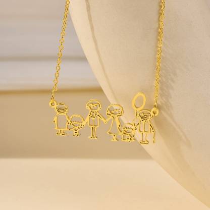 Christmas Gift Custom Actual Kids Drawing Neklace