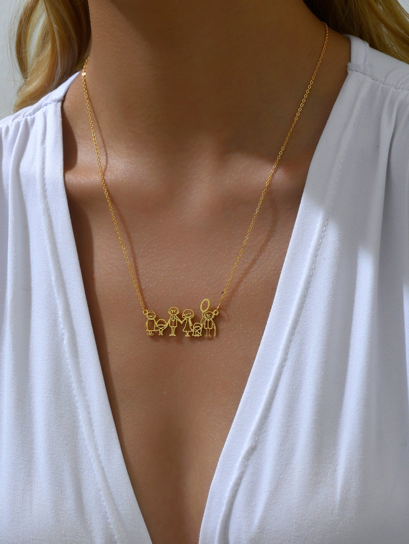 Christmas Gift Custom Actual Kids Drawing Neklace