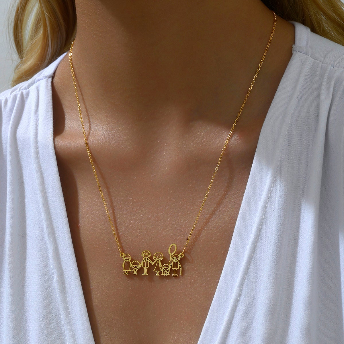 Christmas Gift Custom Actual Kids Drawing Neklace