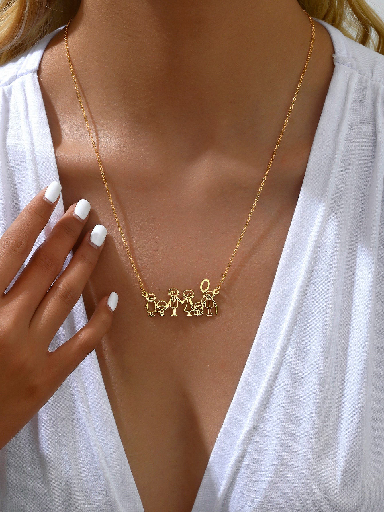 Christmas Gift Custom Actual Kids Drawing Neklace