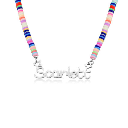 Christmas Gift Colorful Name Necklace for girls