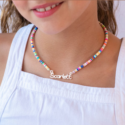 Christmas Gift Colorful Name Necklace for girls