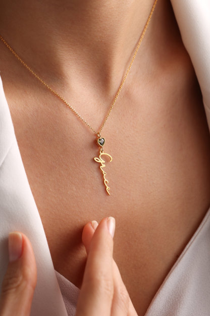 Personalized Name and Birthstone Necklace