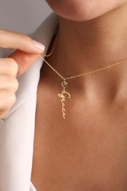 Personalized Name and Birthstone Necklace