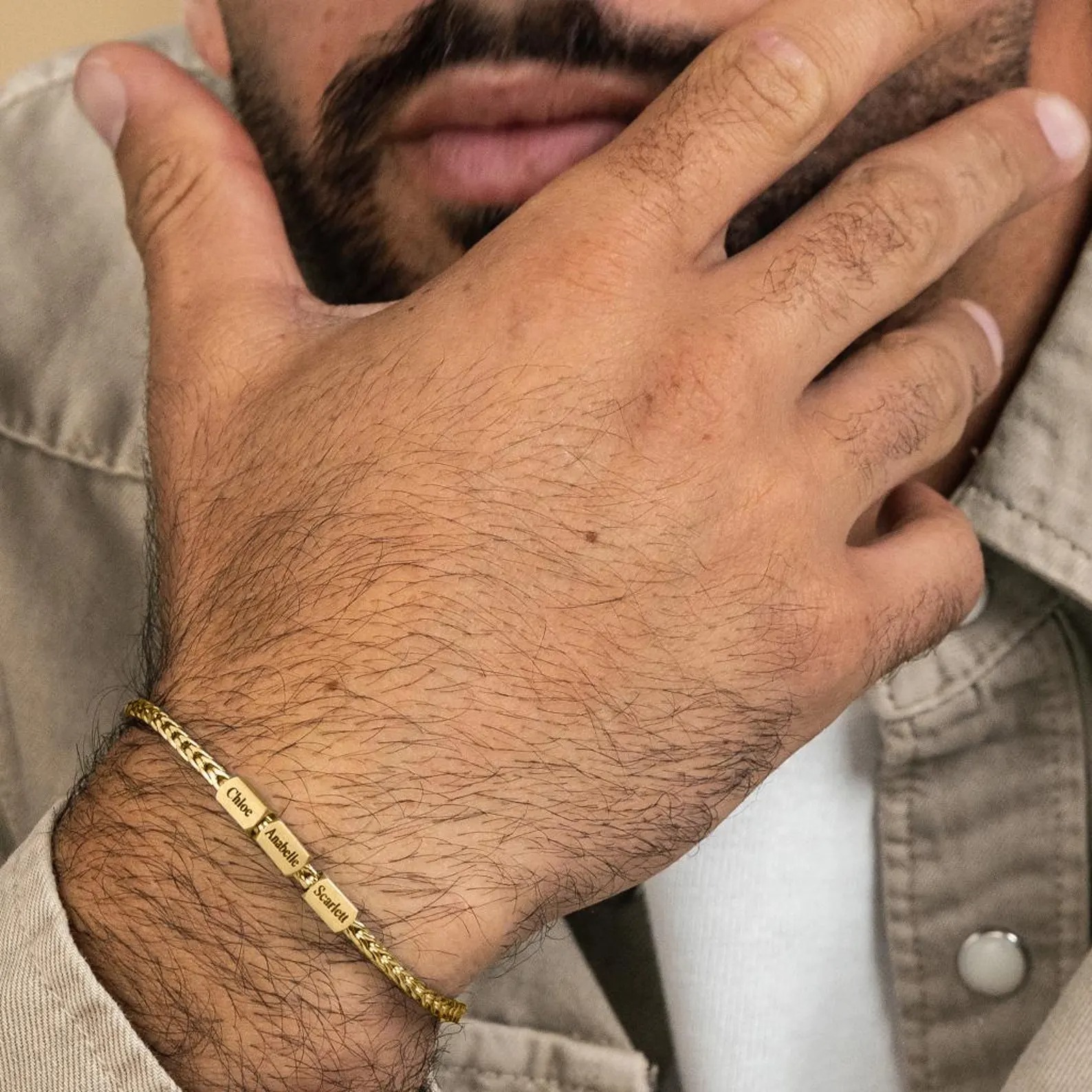Men's Bracelet With Names Engraved